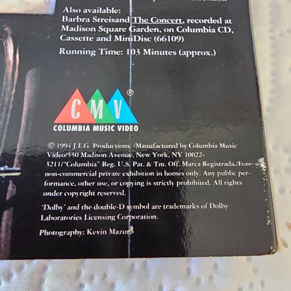 Barbra Streisand "The Concert" VHS Tape Live Anaheim 1994 Columbia Music Video 1 - Picture 4 of 9